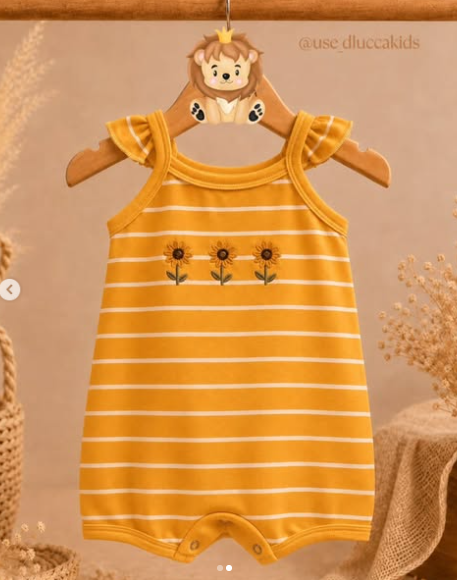 Body baby laranja com listras