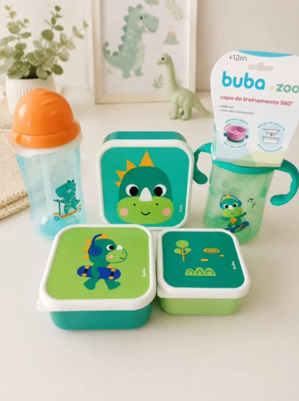 Linha Buba infantil com dinossauros