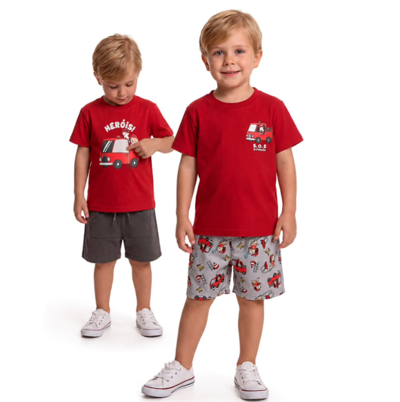Conjunto infantil vermelho